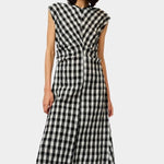 No.6 Rochelle Dress black and white gingham midi with fitted waist