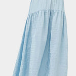 Textured light blue midi skirt with soft sheen and gathered volume by No.6 at SHOP YUCCA Denver