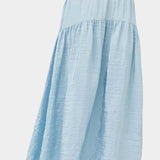 Textured light blue midi skirt with soft sheen and gathered volume by No.6 at SHOP YUCCA Denver