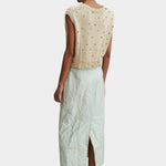 achel Comey Acrea Top dove chunky knit vest back view sleeveless sweater