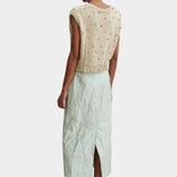 achel Comey Acrea Top dove chunky knit vest back view sleeveless sweater