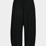 Rachel Comey Ashbolt pant in black, flat lay showing wide-leg silhouette and softly structured shape