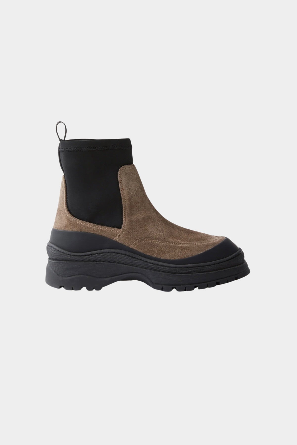 Rachel Comey Barla Boot Slate full side product view showing platform lug sole