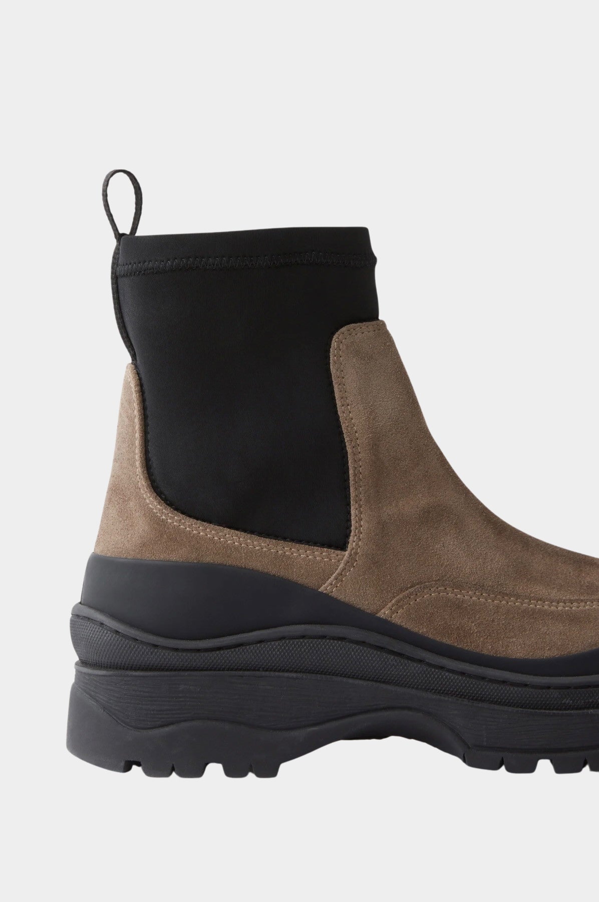 Rachel Comey Barla Boot Slate close side view showing ankle panel and lug sole