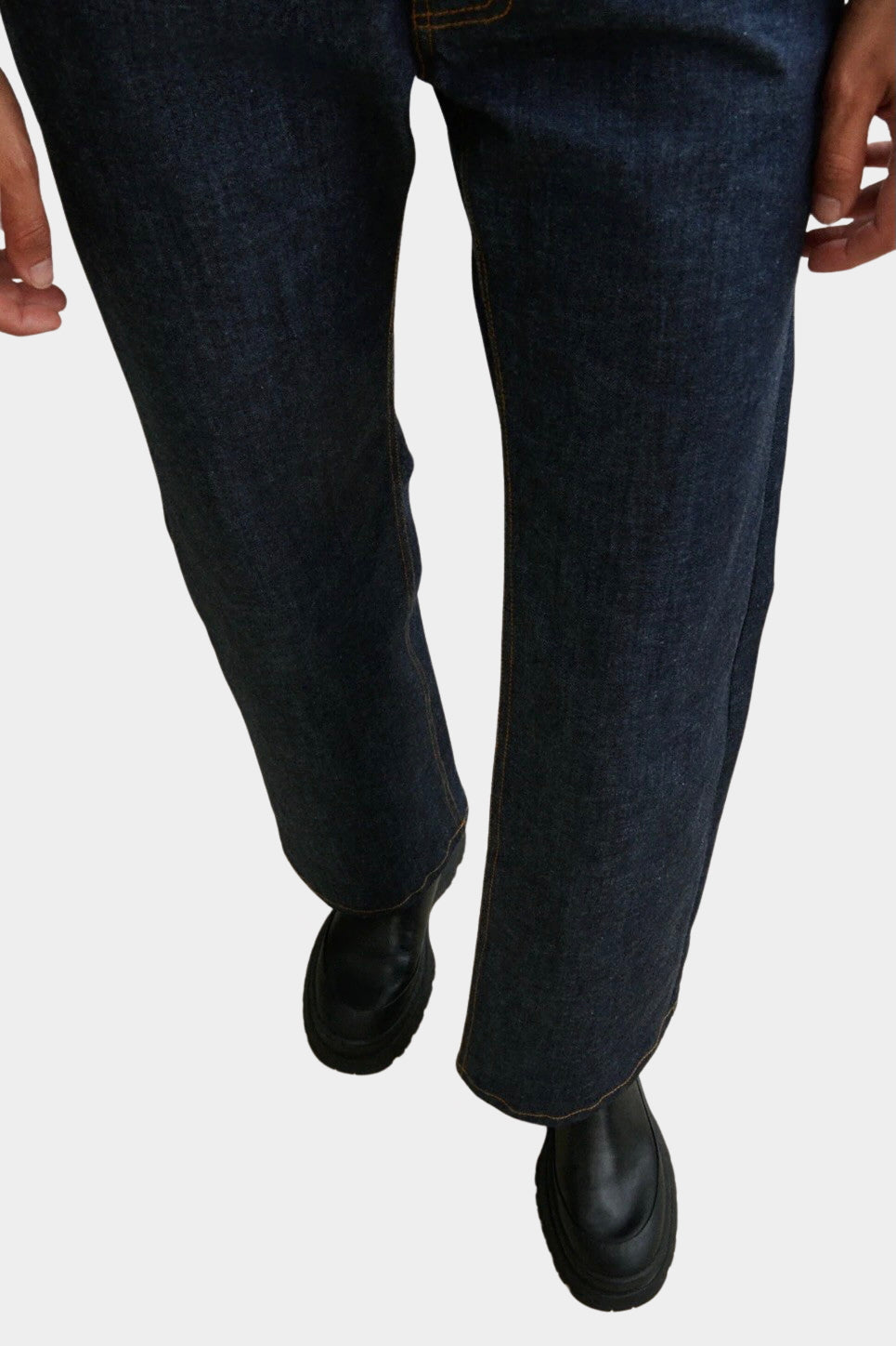 Rachel Comey Barla Mule Black top view showing rounded leather upper and open heel