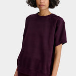 Rachel Comey Billi Sweatshirt Plum three quarter front view showing relaxed shape at YUCCA Denver