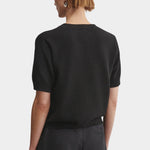 Rachel Comey Calibra Top Black back view with subtle rib texture and easy cropped fit at YUCCA Denver