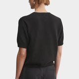 Rachel Comey Calibra Top Black back view with subtle rib texture and easy cropped fit at YUCCA Denver