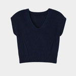 Flay lay of the Rachel Comey Corsa Top in Navy.