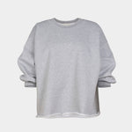 Rachel Comey Fond Sweatshirt in Heathered Grey with oversized fit and sculptural long sleeves