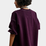 Rachel Comey Fond Sweatshirt Plum back view showing relaxed shape and patch detail