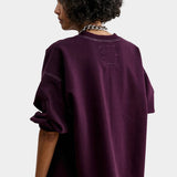 Rachel Comey Fond Sweatshirt Plum back view showing relaxed shape and patch detail