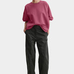 Rachel Comey Fond sweatshirt rose front view relaxed crewneck cotton sweatshirt