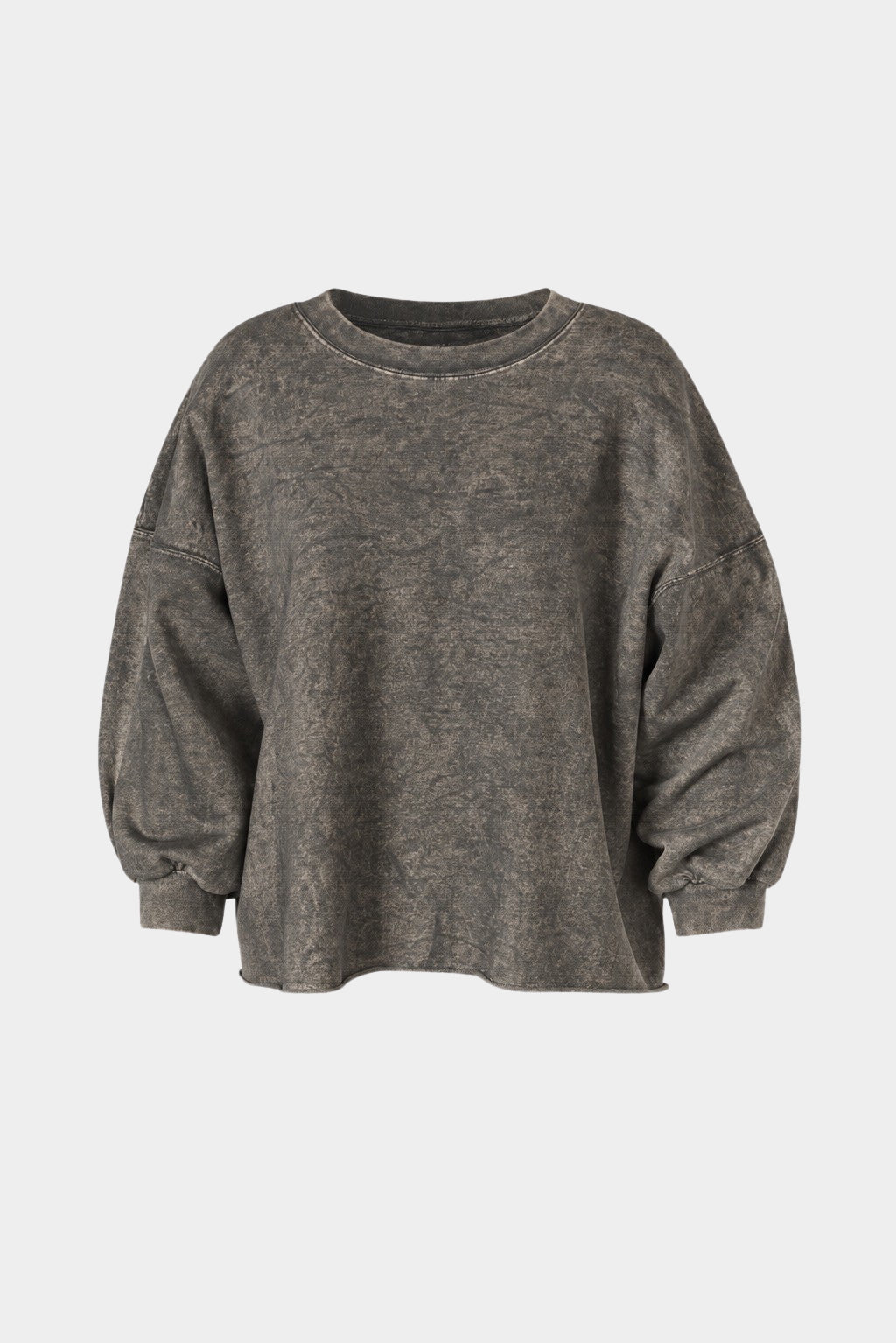 Rachel Comey Fond Sweatshirt Smoky Hazelnut front flat lay with washed finish and balloon sleeves at YUCCA Denver