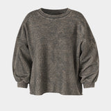 Rachel Comey Fond Sweatshirt Smoky Hazelnut front flat lay with washed finish and balloon sleeves at YUCCA Denver