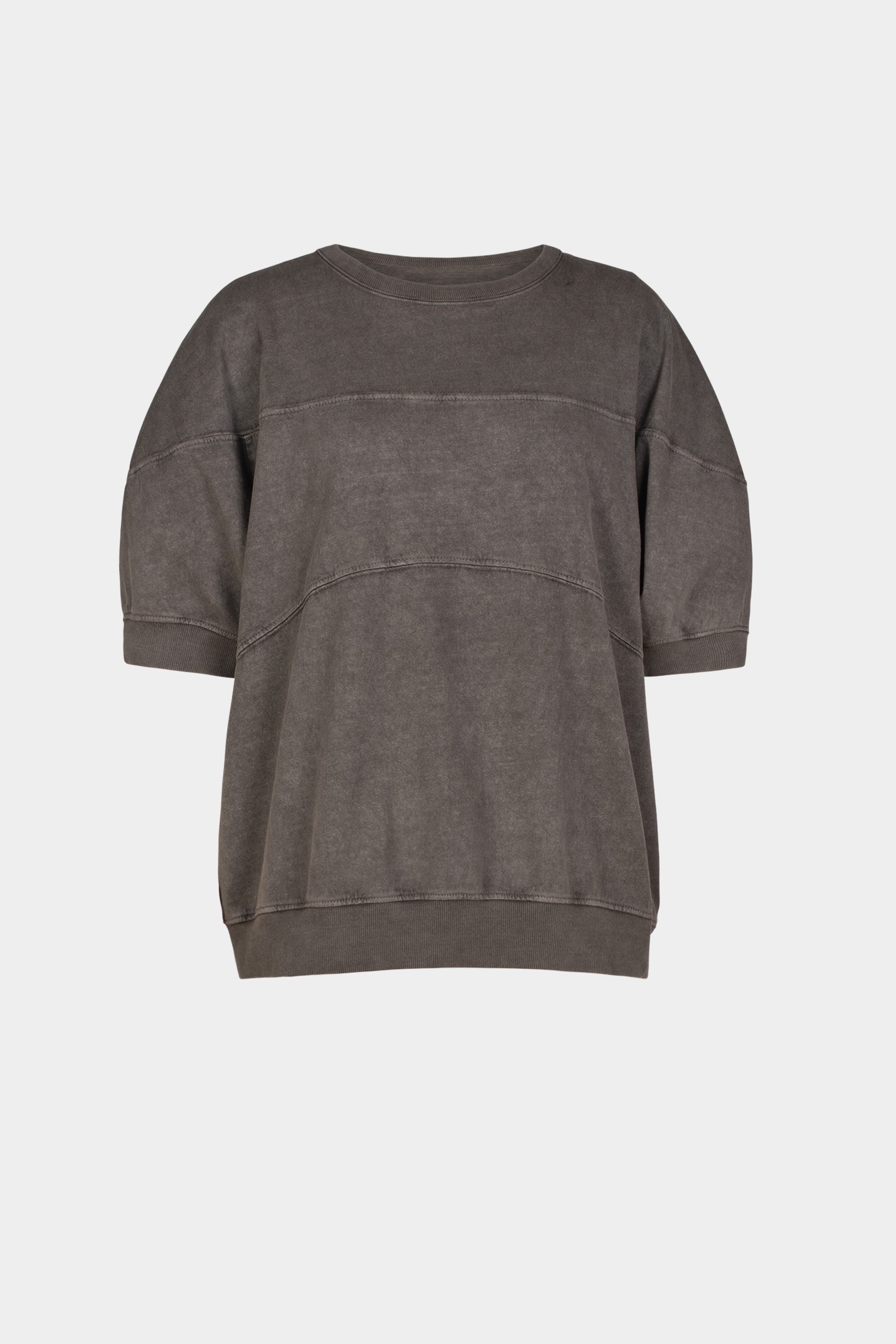 Flay lay of Rachel Comey Football Tee in Ash. Available at YUCCA Denver.