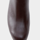 Rachel Comey Gammon Clog Auburn top detail showing smooth leather and rounded toe