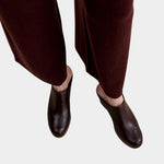 Rachel Comey Gammon Clog Auburn styled on foot with wide leg pants at YUCCA Denver