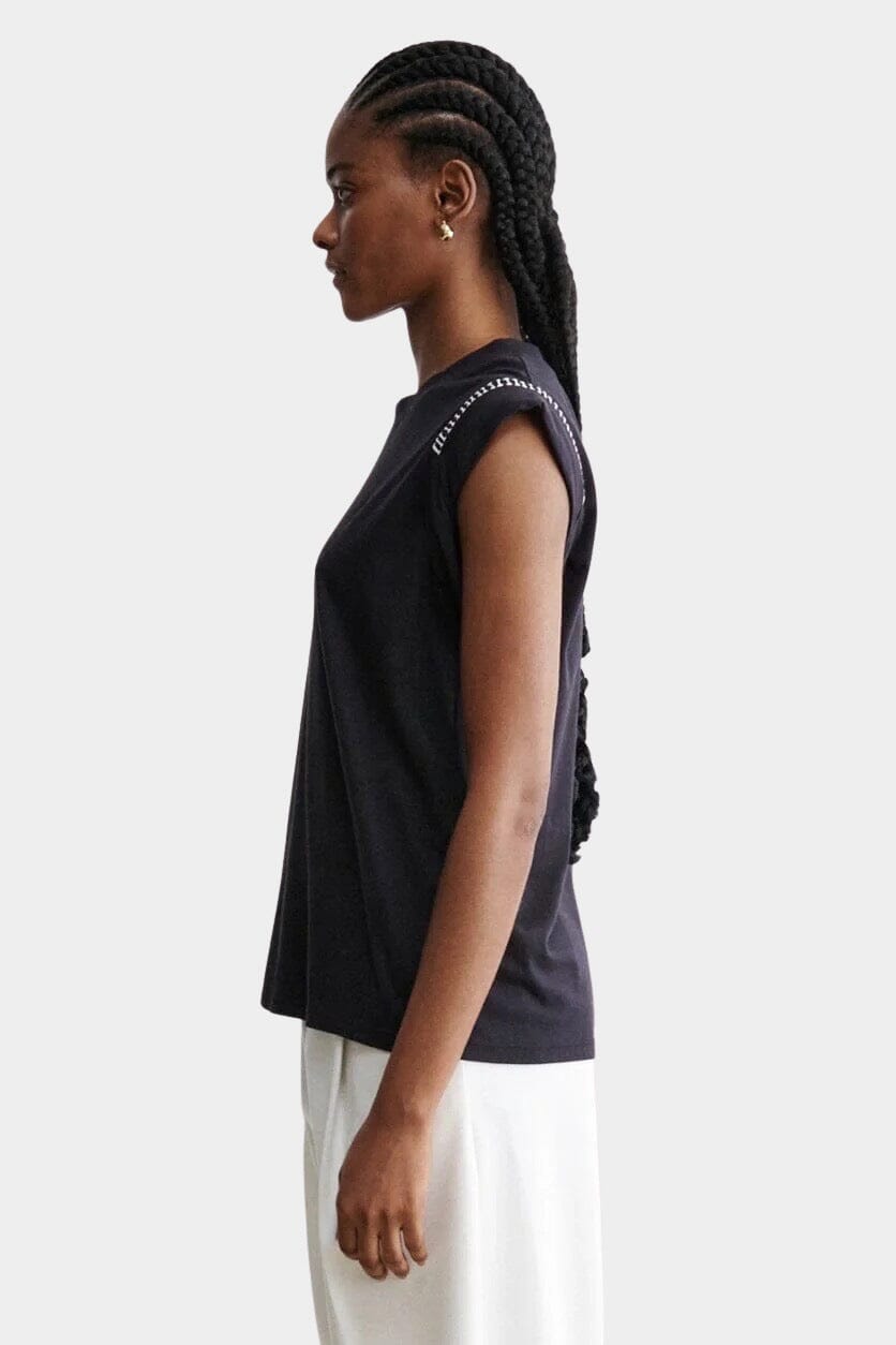 Rachel Comey - Miles Tee - Black - Shirts & Tops - YUCCA, Boutiques Denver, stylish tops for women, high quality casual tops.