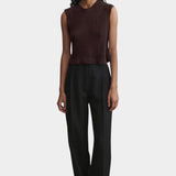Rachel Comey Relent Top in Brown styled on model with tailored trousers at YUCCA Denver