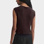 Rachel Comey Relent Top in Brown back view showcasing the hand knit texture