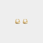 RAGBAG Studio Datura Hoops in Gold, softly squared 18k gold plated earrings at YUCCA Denver
