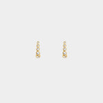 RAGBAG Studio Odette Earrings in Gold with five graduated cubic zirconia stones in a petite vertical setting