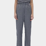Rita Row Cep Pants black gingham cotton straight leg pants front view detail
