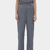 Rita Row Cep Pants black gingham cotton straight leg pants front view detail