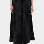 Rita Row Dolors pant in black pinstripe wide leg pants front view with elastic waistband