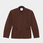 Rita Row Minos Jacket brown organic cotton zip front jacket flat lay front view