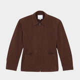 Rita Row Minos Jacket brown organic cotton zip front jacket flat lay front view