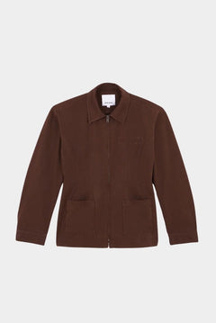 Rita Row Minos Jacket brown organic cotton zip front jacket flat lay front view