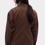 Rita Row Minos Jacket brown cotton zip front jacket back view
