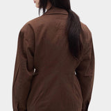 Rita Row Minos Jacket brown cotton zip front jacket back view