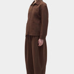 Rita Row Paradiso Pants brown barrel leg pants styled with matching jacket angled view