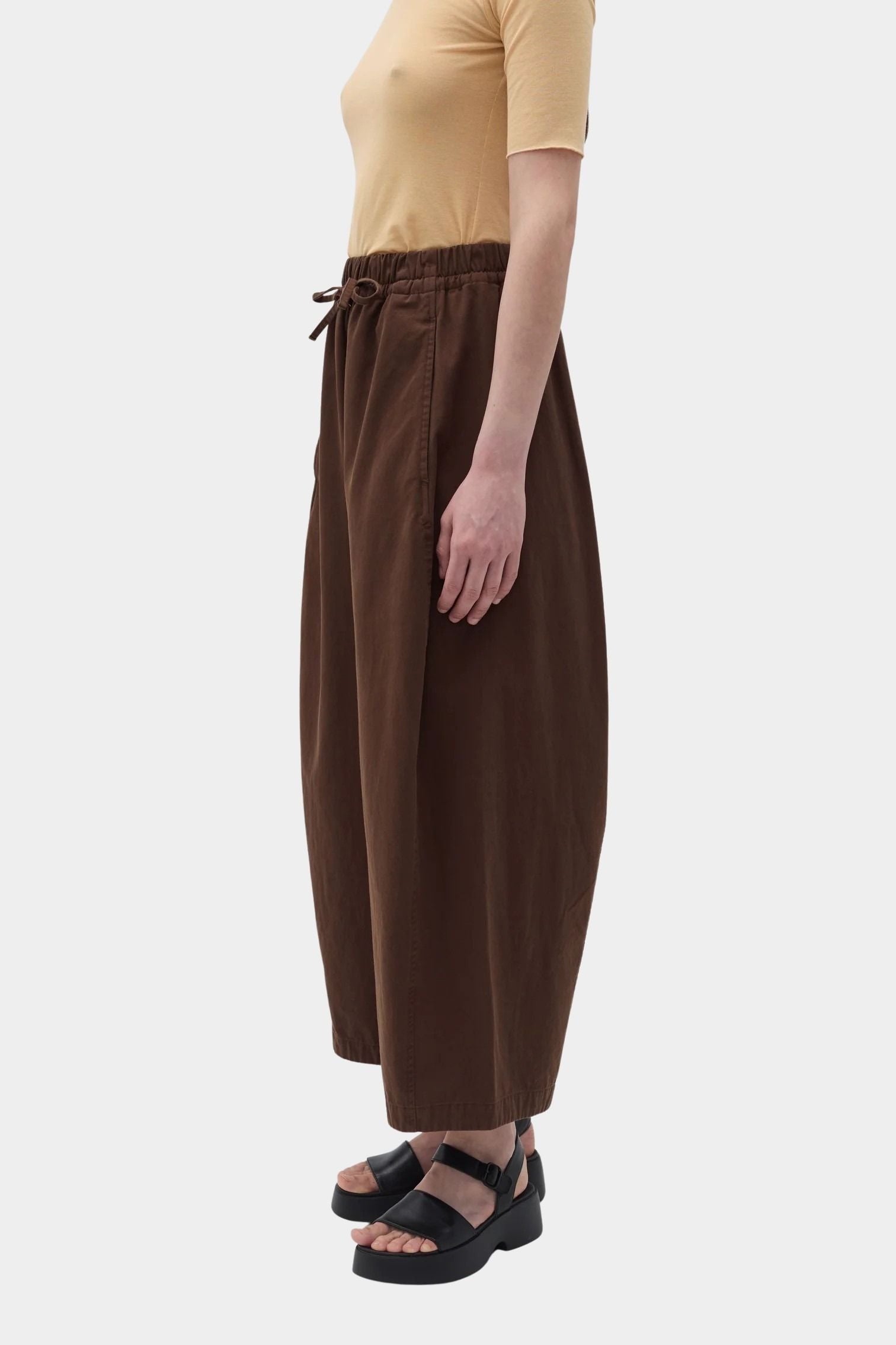 Rita Row Paradiso Pants brown organic cotton pants side angle view