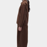 Rita Row Paradiso Pants brown barrel leg pants side profile view