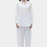 Rita Row Posets Shirt white poplin button up shirt with point collar full front view