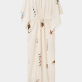 Begonia Cotton Poplin Maxi Dress, Cream Multi Duchess