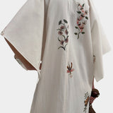 Begonia Cotton Poplin Maxi Dress, Cream Multi Duchess