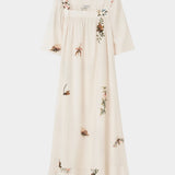 Rodebjer Salem dress cream multi product flat lay square neckline floral print