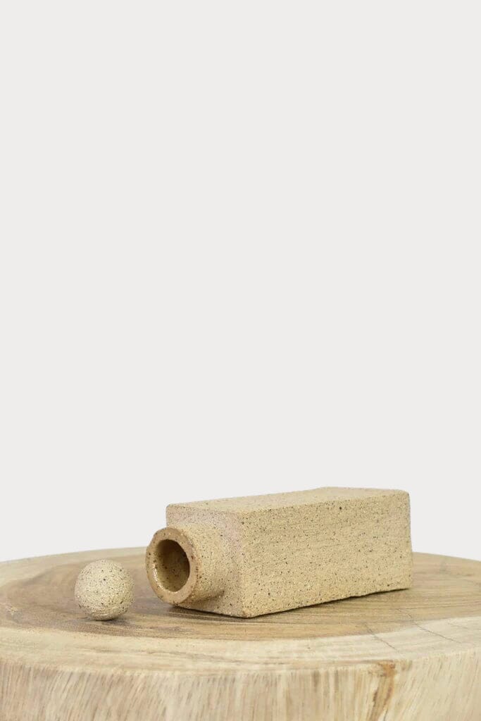 Ruby Bell Ceramics - Rectangular Clay Bottle - Speckled Clay - YUCCA, artistic accessories, shop local denver.