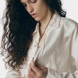 Embroidery Western Shirt, White