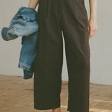 Shaina Mote Boy Trouser Chocolate detail front pleated waist high rise structured pant