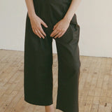 Shaina Mote Boy Trouser Onyx detail front pleats high rise tailored black trouser
