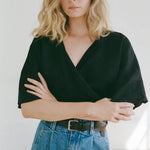 Shaina Mote Classic Belt Black styled with denim high rise jeans black leather belt silver buckle