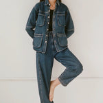 Shaina Mote Lune Pant East full look denim pants with matching jacket relaxed silhouette
