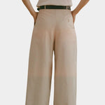 Shaina Mote Summer Chino Beige back view wide leg cropped cotton chino pant