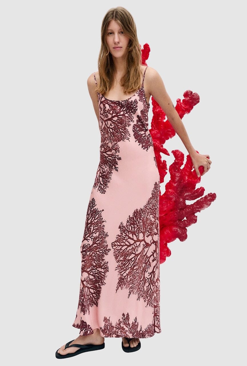 Silk Laundry - 1996 Dress - Pressed Coral - Dress - YUCCA, artistic clothing for women, Women’s clothing store Denver.